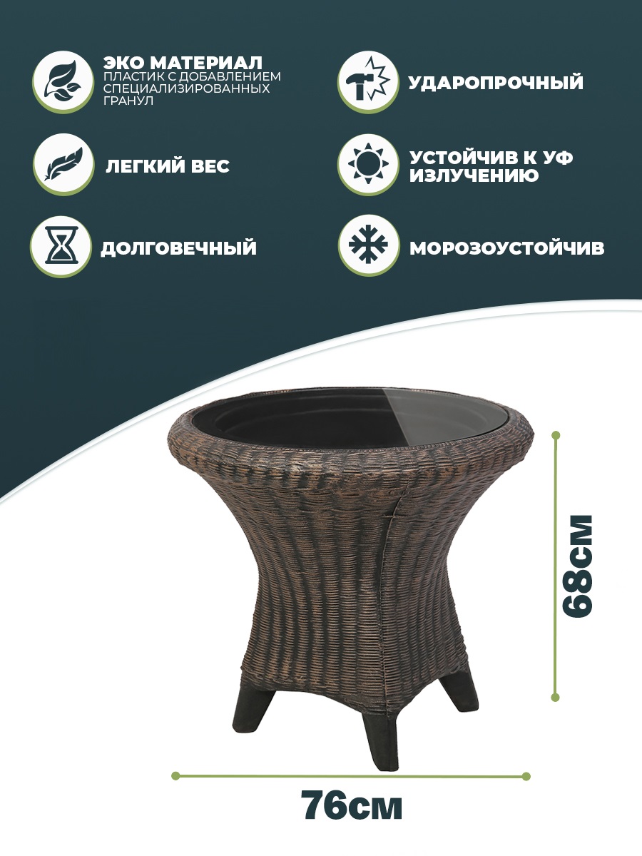 картинка Стол со стеклянной столешницей Интернет-магазин "EraGarden"