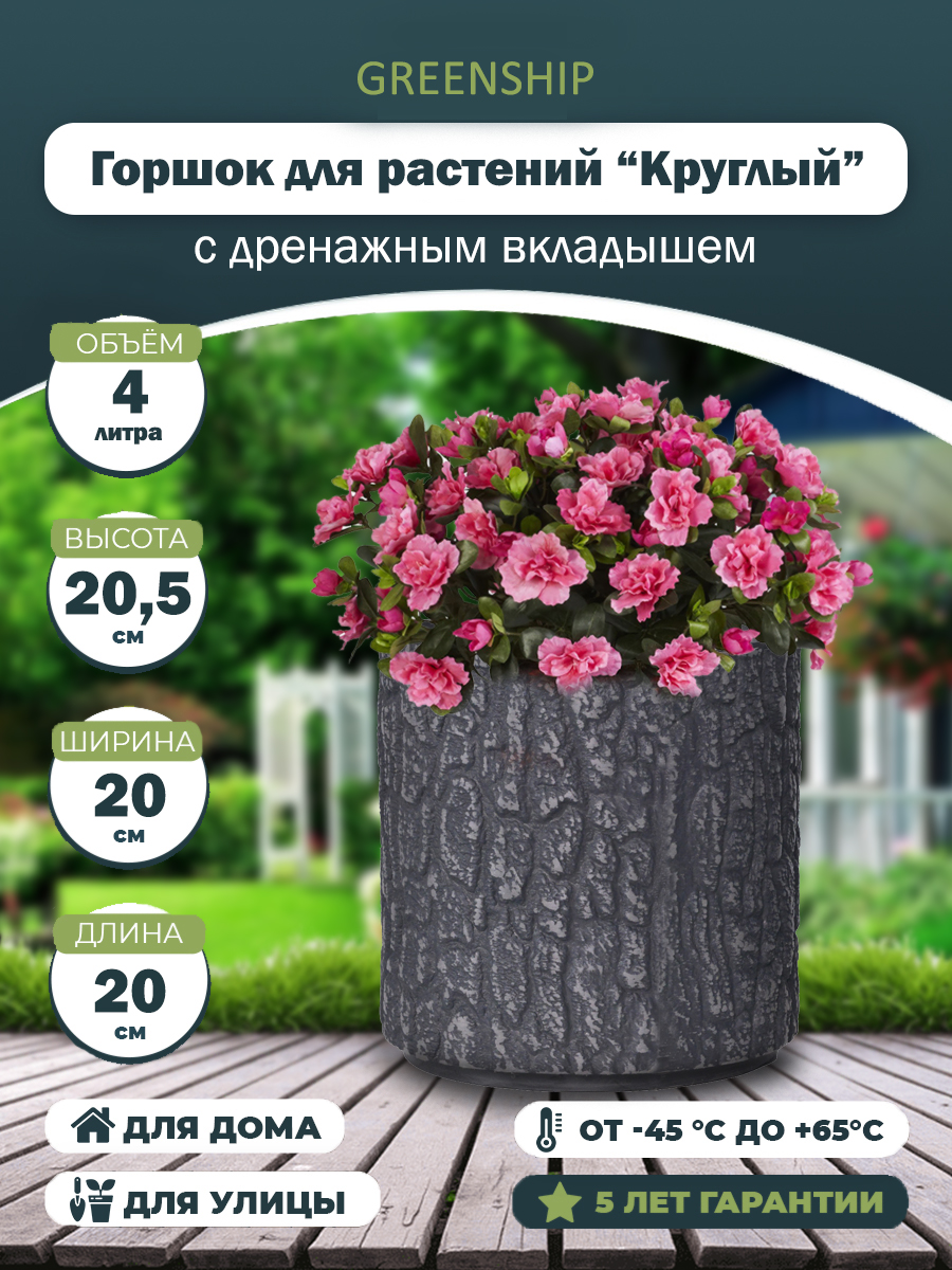 Горшок для растений "Круглый" Y17D20Aду