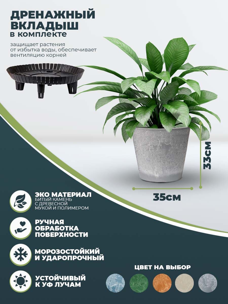 картинка Горшок для растений "Классический" H-11T35сс Интернет-магазин "EraGarden"